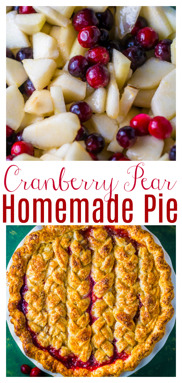 You'll impress everyone with this downright delicious Cranberry Pear Pie! It's loaded with juicy pears, tart cranberries, sugar, and spices! Serve with vanilla ice cream this holiday season!