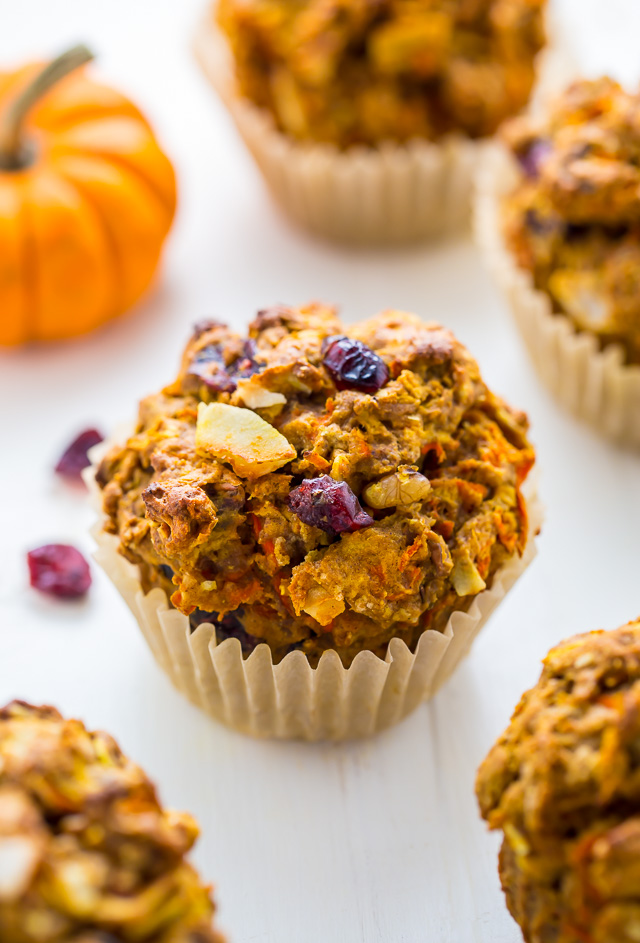 Healthy, hearty, and delicious, my Pumpkin Morning Glory Muffins are the perfect Fall breakfast!