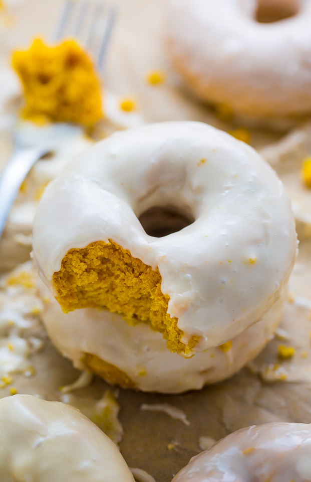 Glazed Pumpkin Donuts are baked, not fried, and ready in less than 20 minutes!