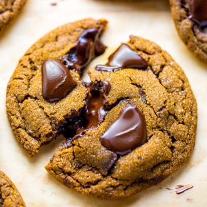 Chewy Ginger Chocolate Chunk Cookies - Baker by Nature