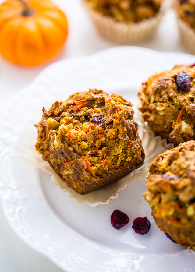 Healthy, hearty, and delicious, my Pumpkin Morning Glory Muffins are the perfect Fall breakfast!