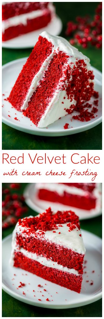 Moist and fluffy Red Velvet Cake with Cream Cheese Frosting!