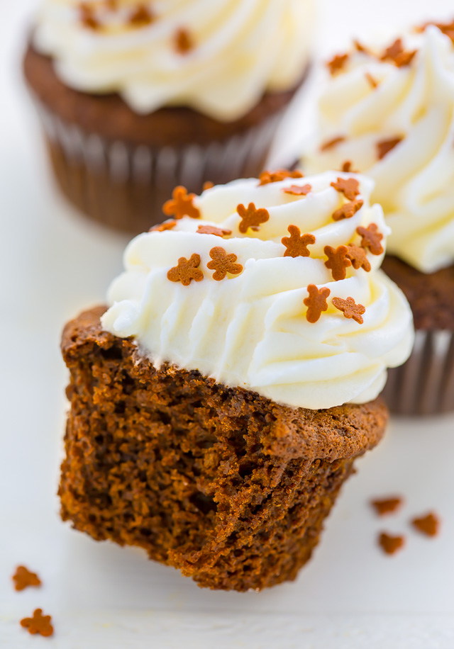 Gingerbread Latte Cupcakes! These are sure to be the hit of your holiday party!