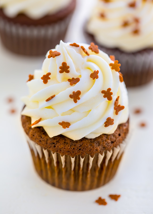 Gingerbread Latte Cupcakes! These are sure to be the hit of your holiday party!