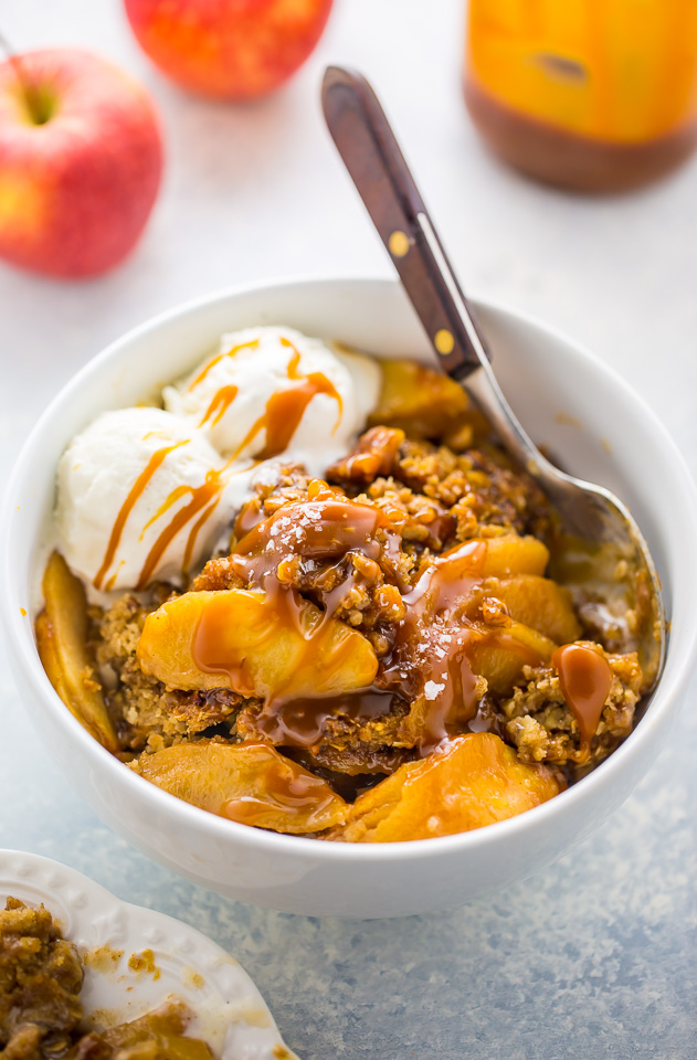 Salted Caramel Apple Crisp