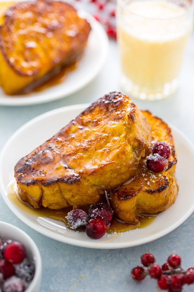 An easy and delicious recipe for Overnight Eggnog French Toast!