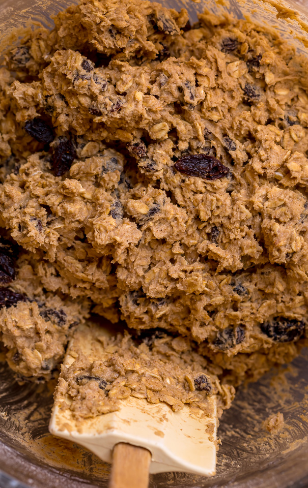 These Soft and Chewy Brown Butter Oatmeal Raisin Cookies are loaded with oats, raisins, and plenty of warm spices! Browning the butter adds TONS of flavor and once you try it, you'll never go back to another method! A great recipe to make anytime of year, but especially popular in our house during the holiday season!