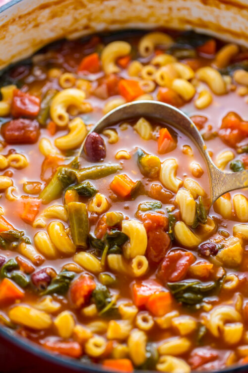 Loaded with flavor, this Italian Minestrone Soup is healthy, comforting, and delicious!