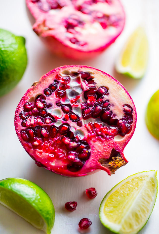 Celebrate happy hour at home with these Easy Pomegranate Margaritas! Made with just 5 ingredients!