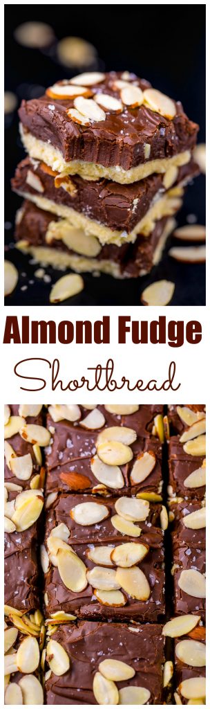 Insanely EASY and decadent Almond Fudge Shortbread Bars!