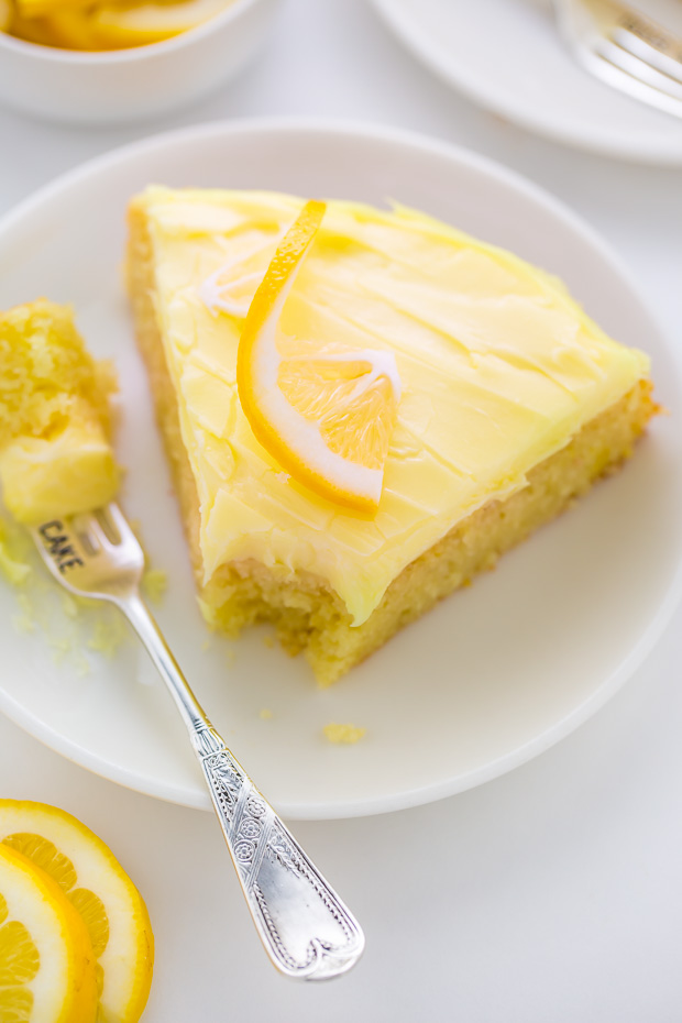 Moist and supremely flavorful Lemon Cake with Lemon Cream Cheese Frosting! SO GOOD. 