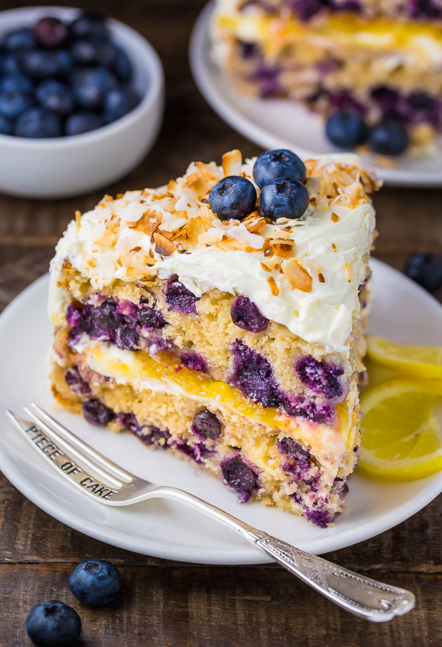 Lemon Coconut Blueberry Cake - Baker by Nature