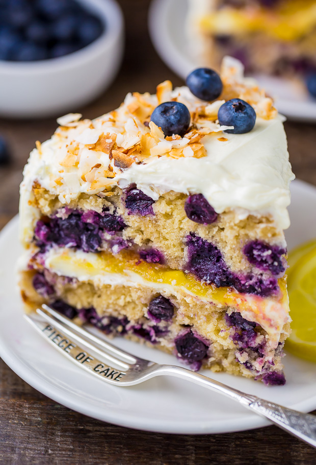 This luscious Lemon Coconut Blueberry Cake is bursting with flavor and beauty!