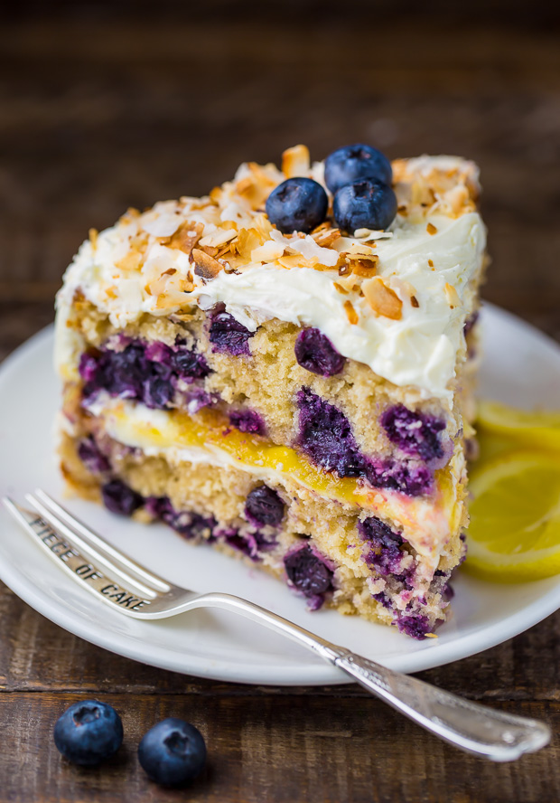 This luscious Lemon Coconut Blueberry Cake is bursting with flavor and beauty!