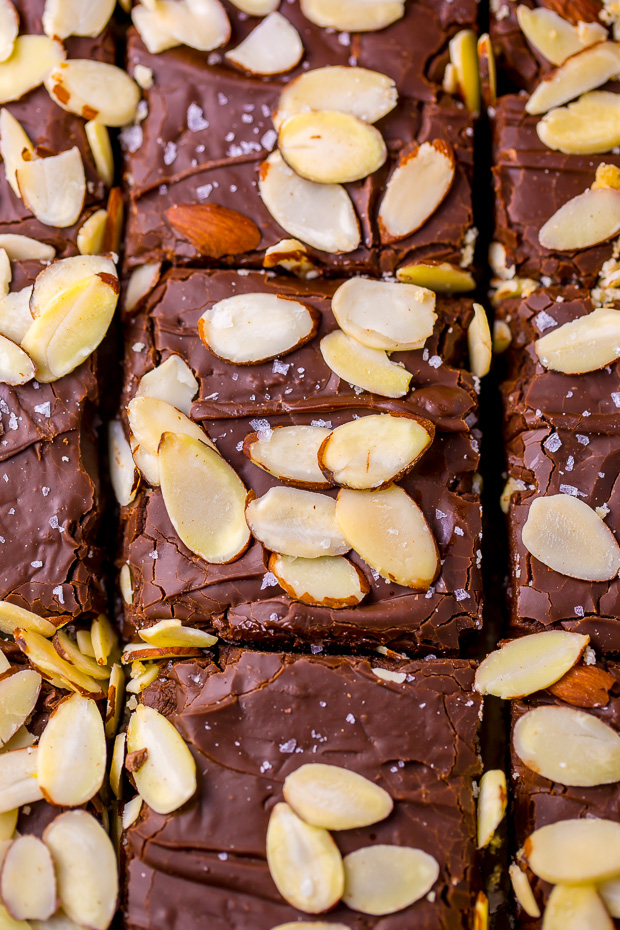 Insanely EASY and decadent Almond Fudge Shortbread Bars!