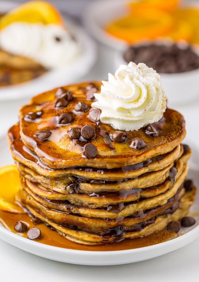 Light and Fluffy Chocolate Chip Pancakes Baker by Nature