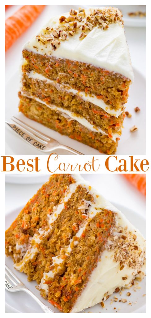 My FAVORITE Carrot Cake recipe is extremely moist, fluffy, and flavorful.