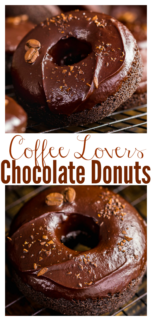 These Coffee Lovers Chocolate Cake Donuts are moist, fudgy, and caffeinated!!! And they're easy enough to whip up on a weekday.