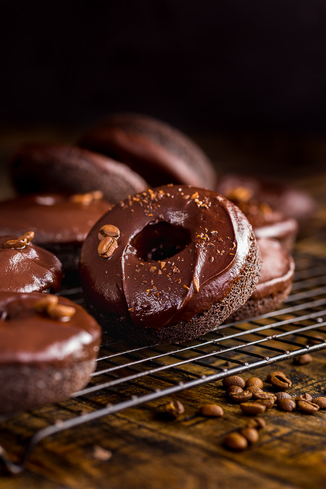 These Coffee Lovers Chocolate Cake Donuts are moist, fudgy, and caffeinated!!! And they're easy enough to whip up on a weekday.