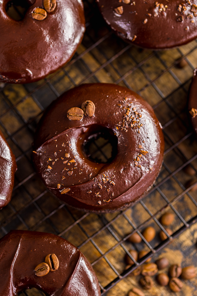 These Coffee Lovers Chocolate Cake Donuts are moist, fudgy, and caffeinated!!! And they're easy enough to whip up on a weekday.