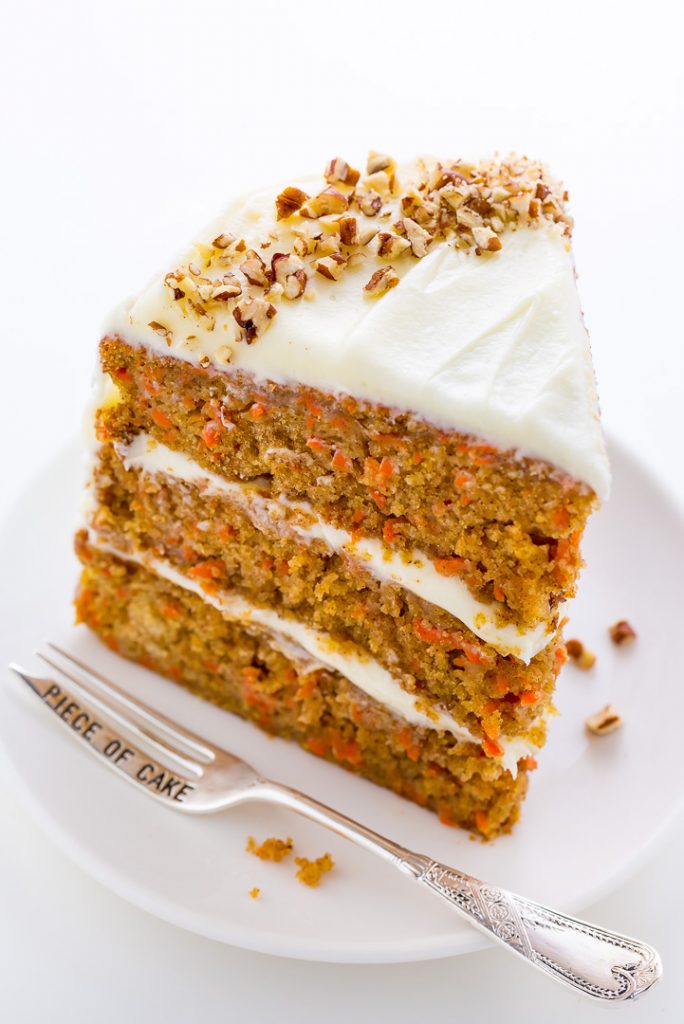 My FAVORITE Carrot Cake recipe is extremely moist, fluffy, and flavorful.