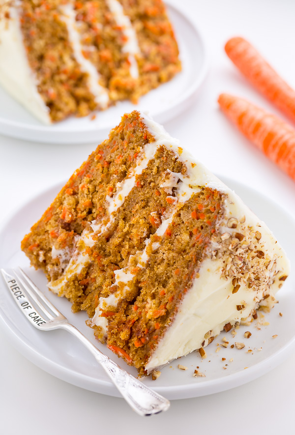 My FAVORITE Carrot Cake recipe is extremely moist, fluffy, and flavorful.