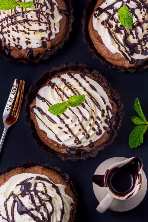 NoBake Mini Mint Chocolate Cream Pies Baker by Nature