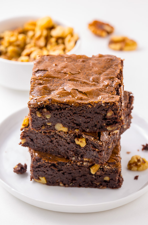 Thick and ULTRA fudgy, these Brown Butter Walnut Brownies are a GAME CHANGER!