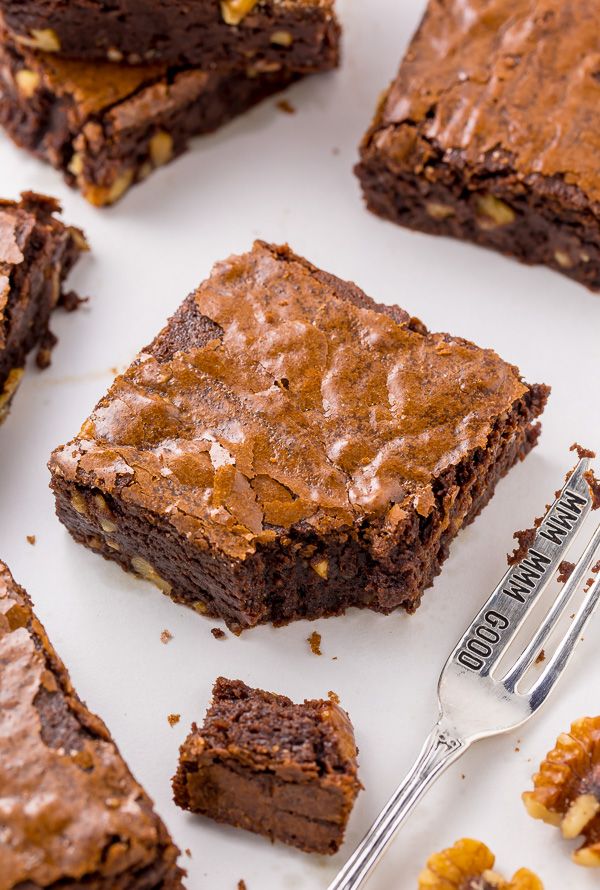 Thick and ULTRA fudgy, these Brown Butter Walnut Brownies are a GAME CHANGER!