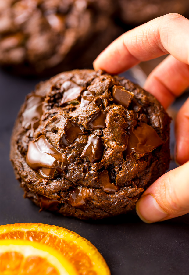 Gooey Chocolate Orange Brownie Cookies are insanely decadent and delicious!!!