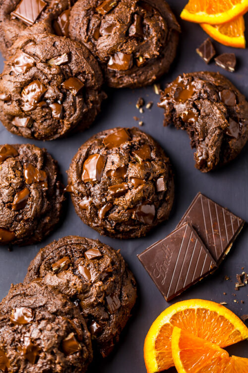 Gooey Chocolate Orange Brownie Cookies are insanely decadent and delicious!!!
