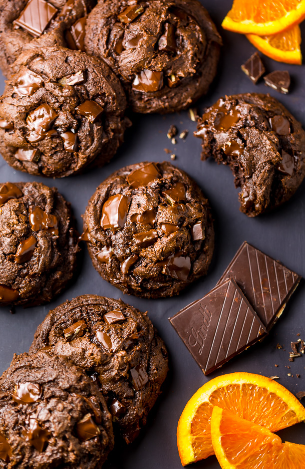 Orange & Dark Chocolate Cream Cheese Cookies - The Midnight Baker 