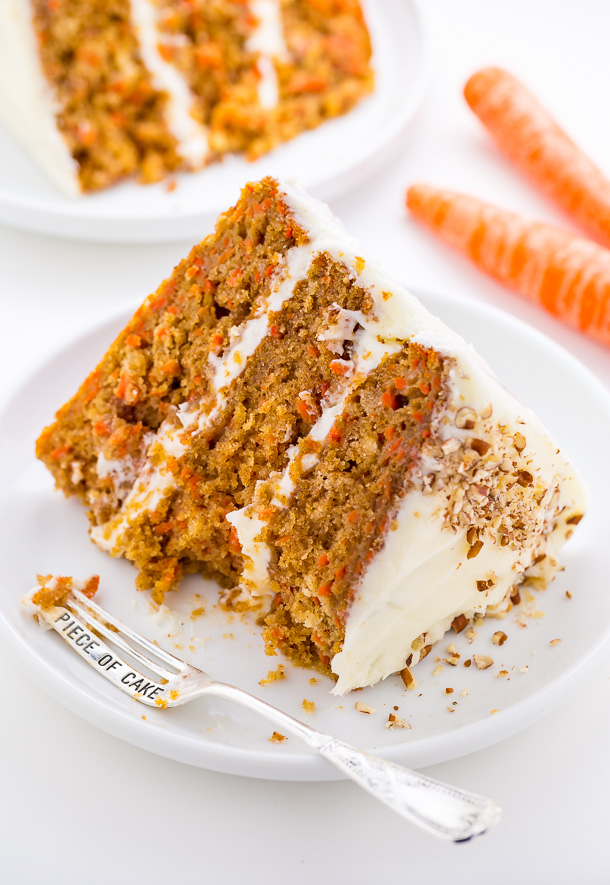 My FAVORITE Carrot Cake recipe is extremely moist, fluffy, and flavorful.