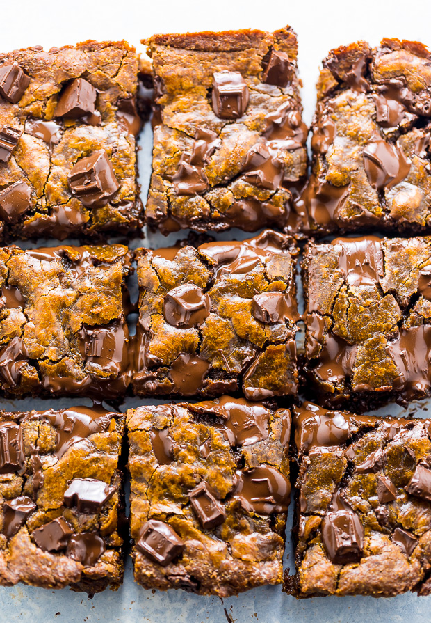 Extra GOOEY Chocolate Chunk Cookie Butter Bars!