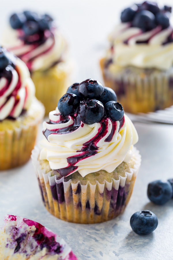 White Chocolate Blueberry Cupcakes - Baker by Nature