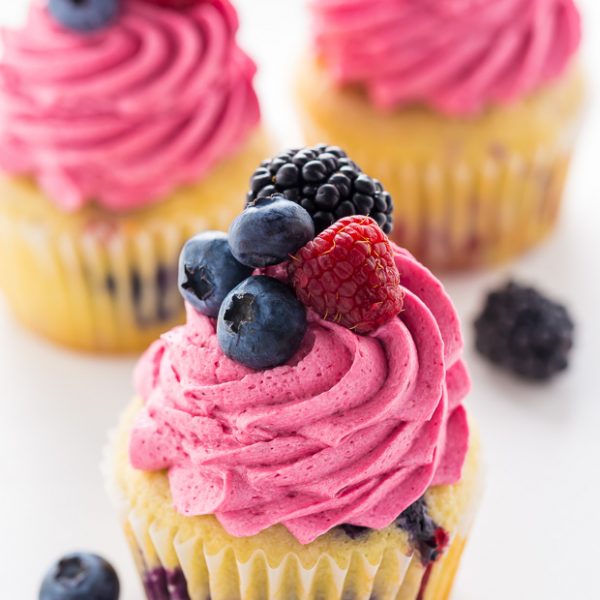 Triple Berry Cupcakes