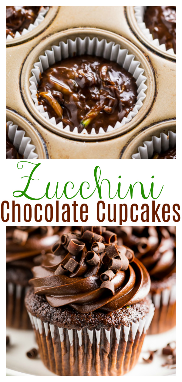 Zucchini Chocolate Cupcakes are moist and so delicious! And no, they don't taste like vegetables! A MUST bake this Summer.