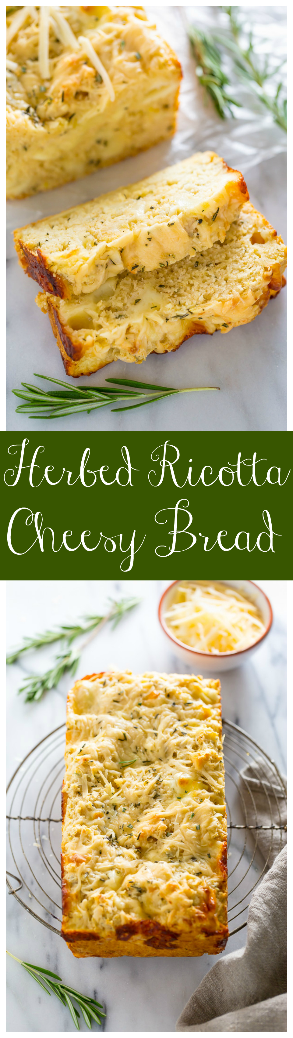 One-Bowl Herbed Ricotta Cheesy Bread - Baker by Nature