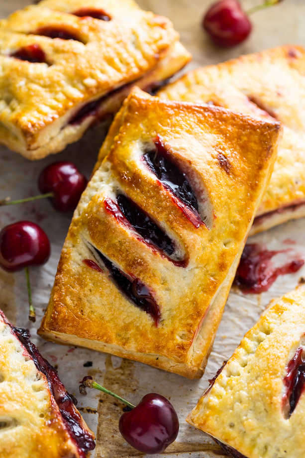 Homemade Cherry Hand Pies have flaky crust and juicy filling!