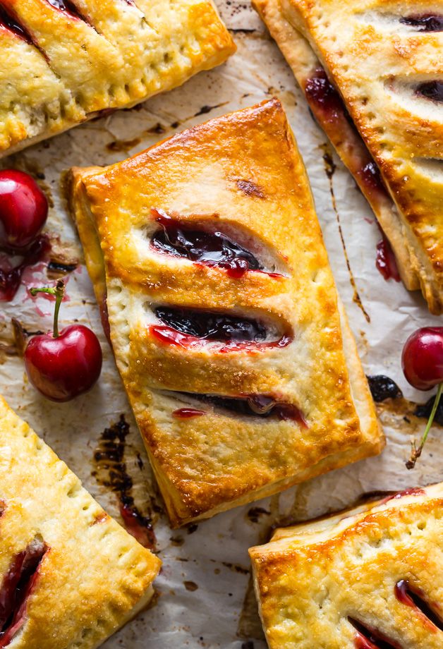 Homemade Cherry Hand Pies have flaky crust and juicy filling!