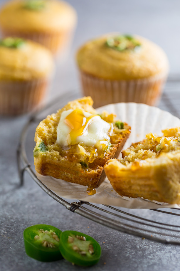 Honey Jalapeno Cornbread Muffins are sweet, just a little but spicy, and SO flavorful!