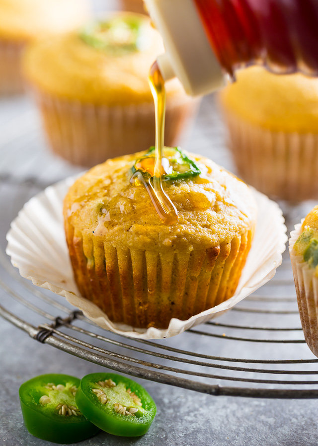 Honey Jalapeno Cornbread Muffins are sweet, just a little but spicy, and SO flavorful!