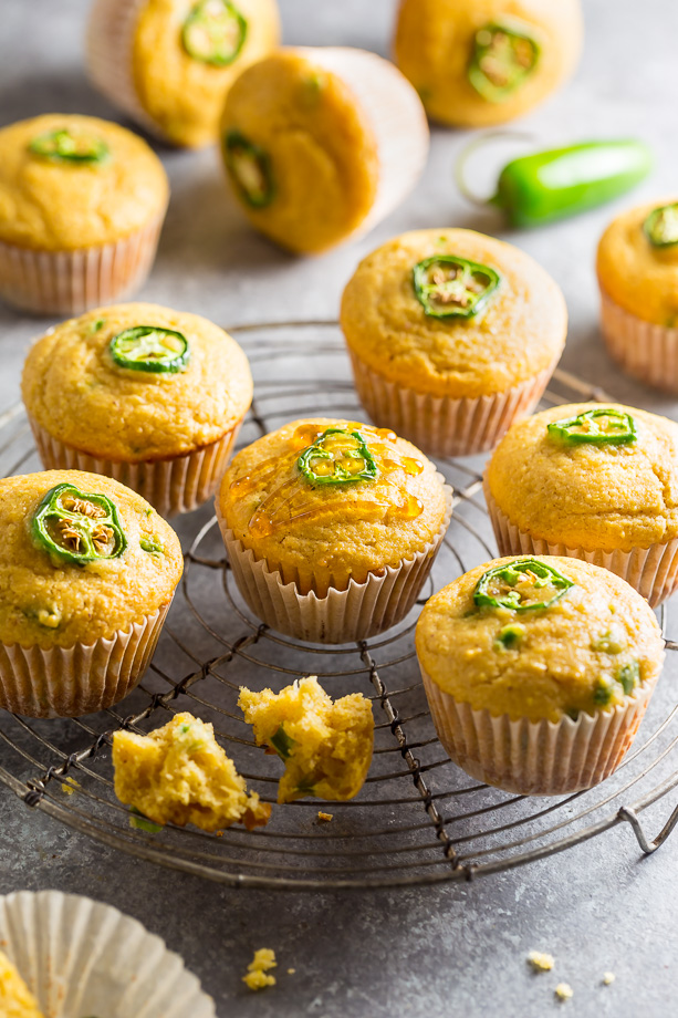 Honey Jalapeno Cornbread Muffins are sweet, just a little but spicy, and SO flavorful!