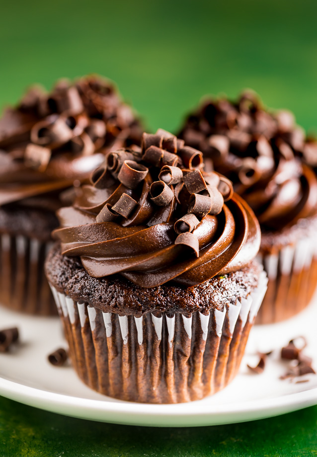 Zucchini Chocolate Cupcakes - Baker by Nature