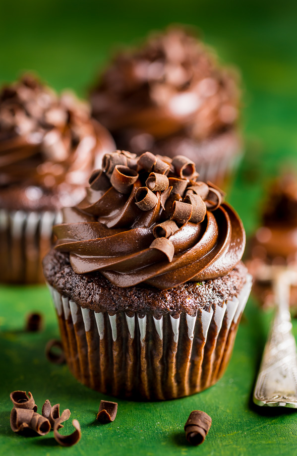 Rich and decadent Zucchini Chocolate Cupcakes! A MUST bake this Summer.