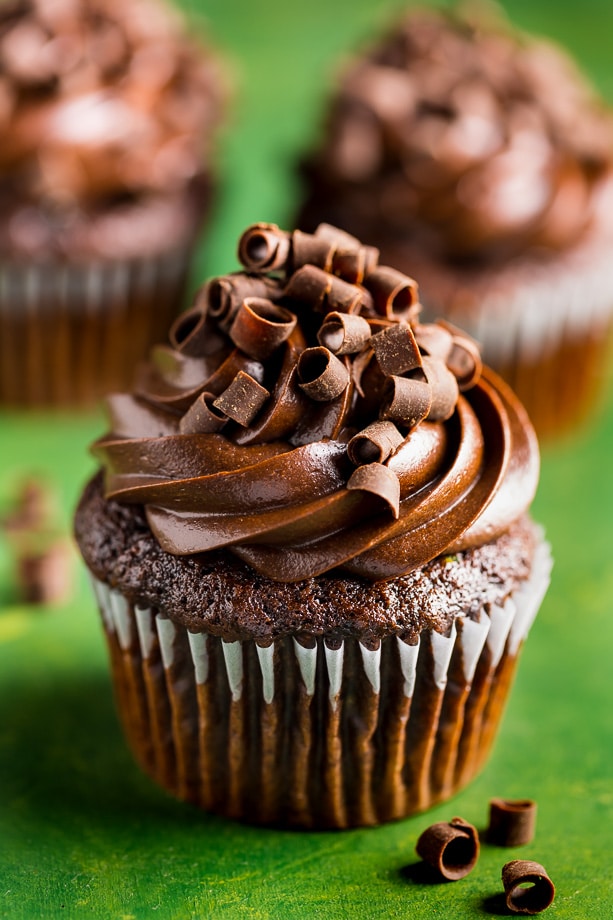 Rich and decadent Zucchini Chocolate Cupcakes! A MUST bake this Summer.