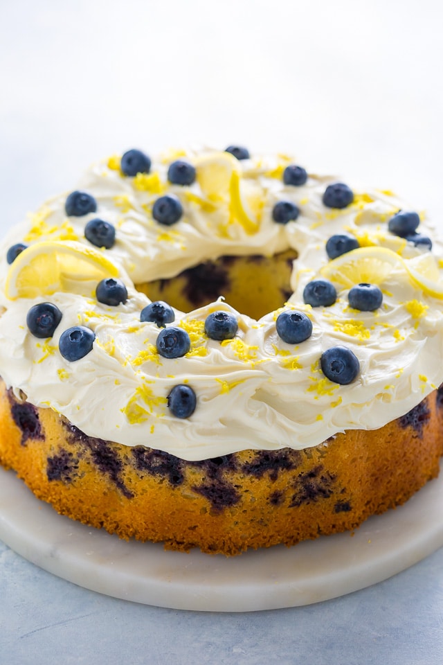 Lemon Blueberry Bundt Cake With Cream Cheese Frosting