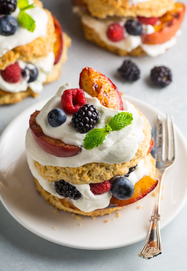 Grilled Peach and Mixed Berry Shortcakes are the ULTIMATE Summer dessert!