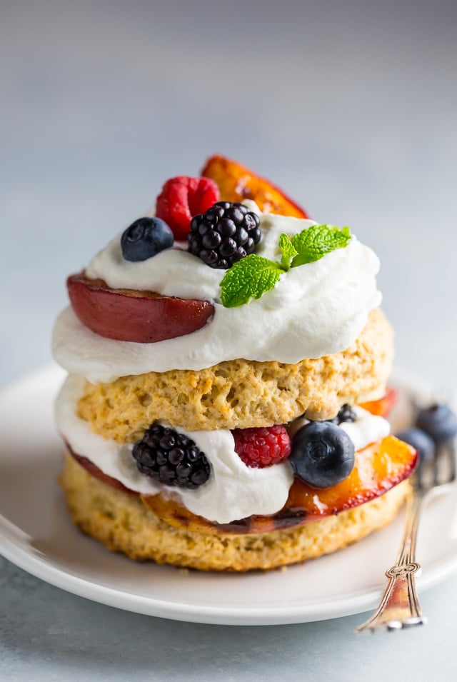 Grilled Peach and Mixed Berry Shortcakes are the ULTIMATE Summer dessert!