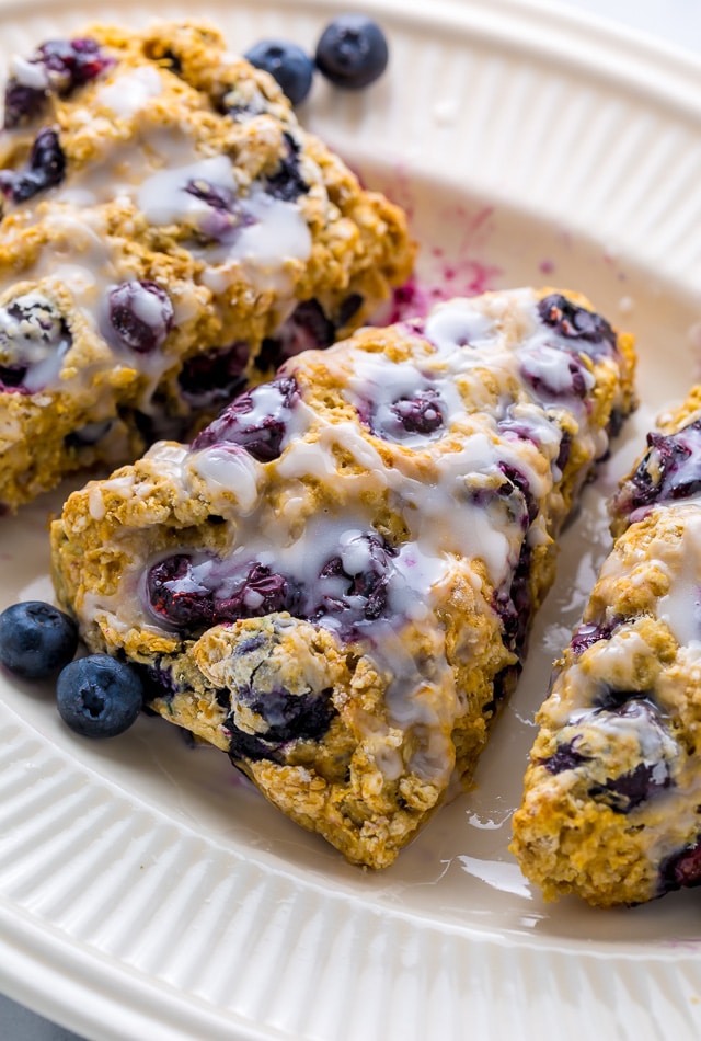 An easy recipe for The BEST Vegan Blueberry Banana Scones!